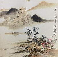 贾旖乐11岁国画《秋江独钓》